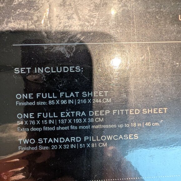 Ralph Lauren 100% Cotton Percale Full Sheet Set White with Navy Pin Dots - Picture 3 of 5